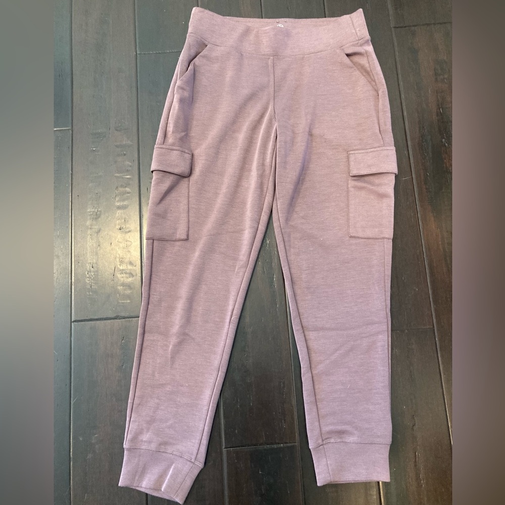 Purple Gaiam joggers.